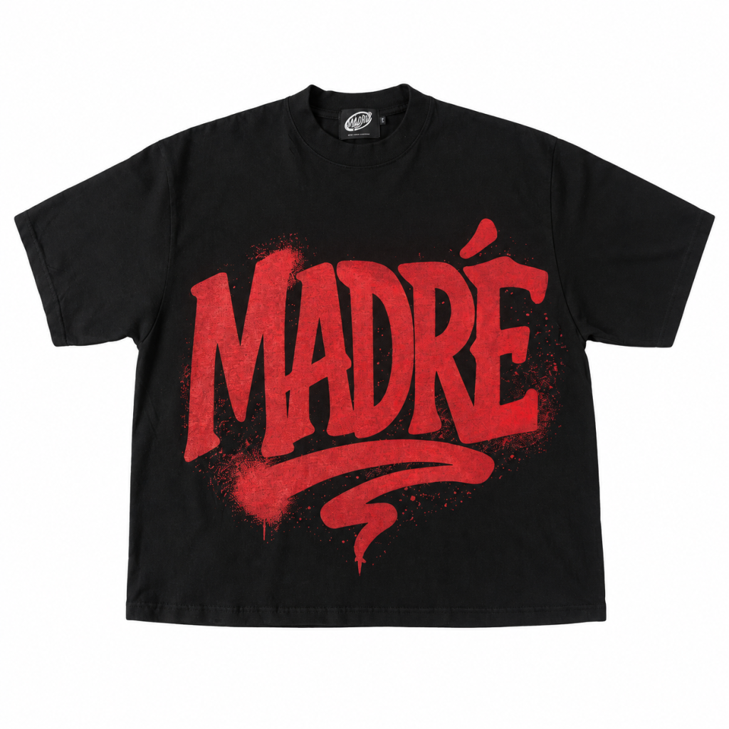 BOXY T-SHIRT – BLACK RED ALERT