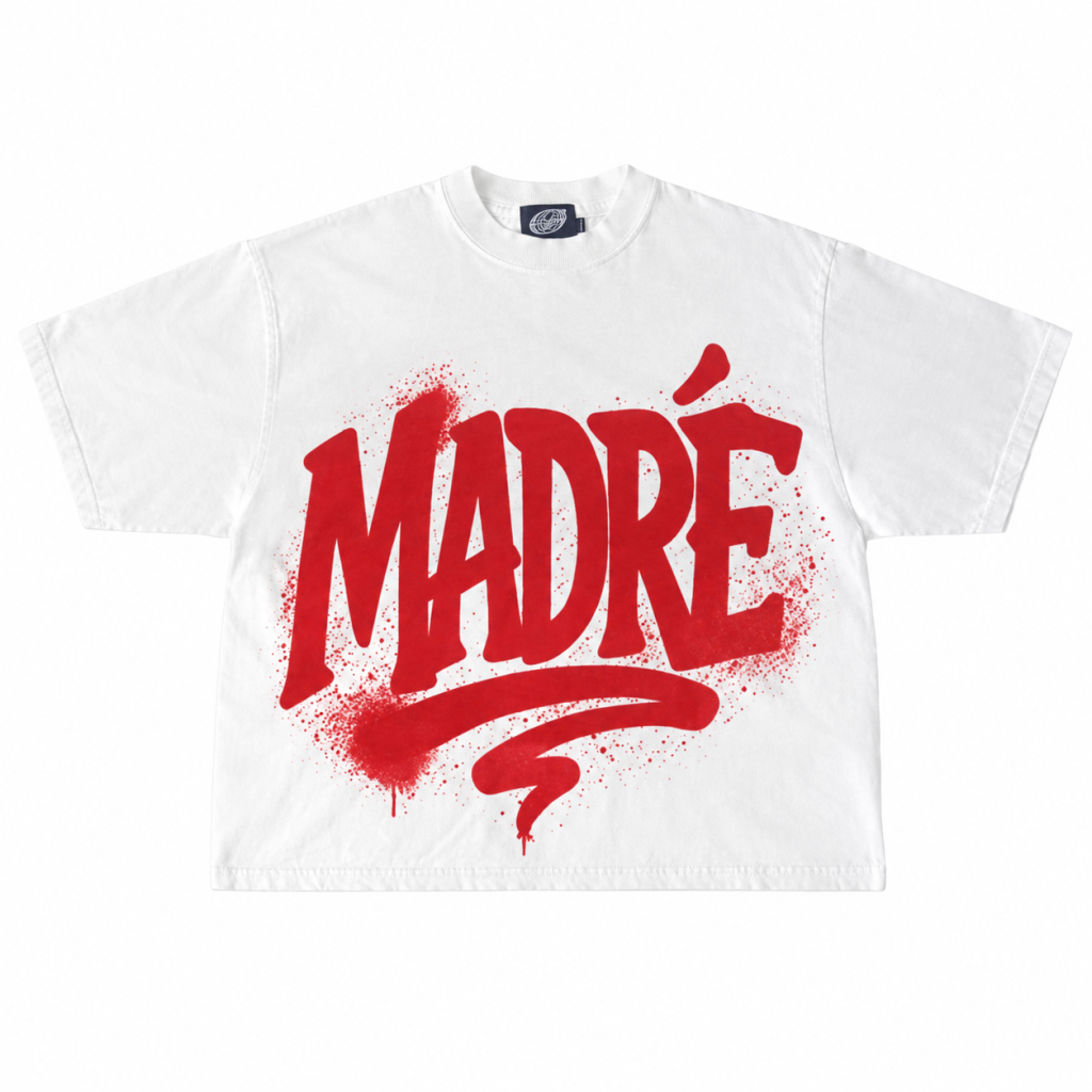 BOXY T-SHIRT – WHITE RED ALERT