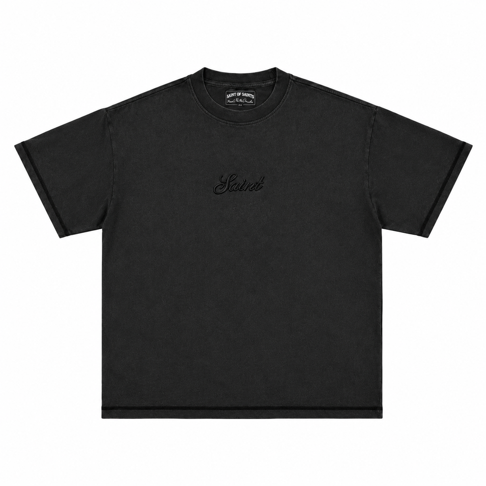 Saint signature Tee – Washed gray