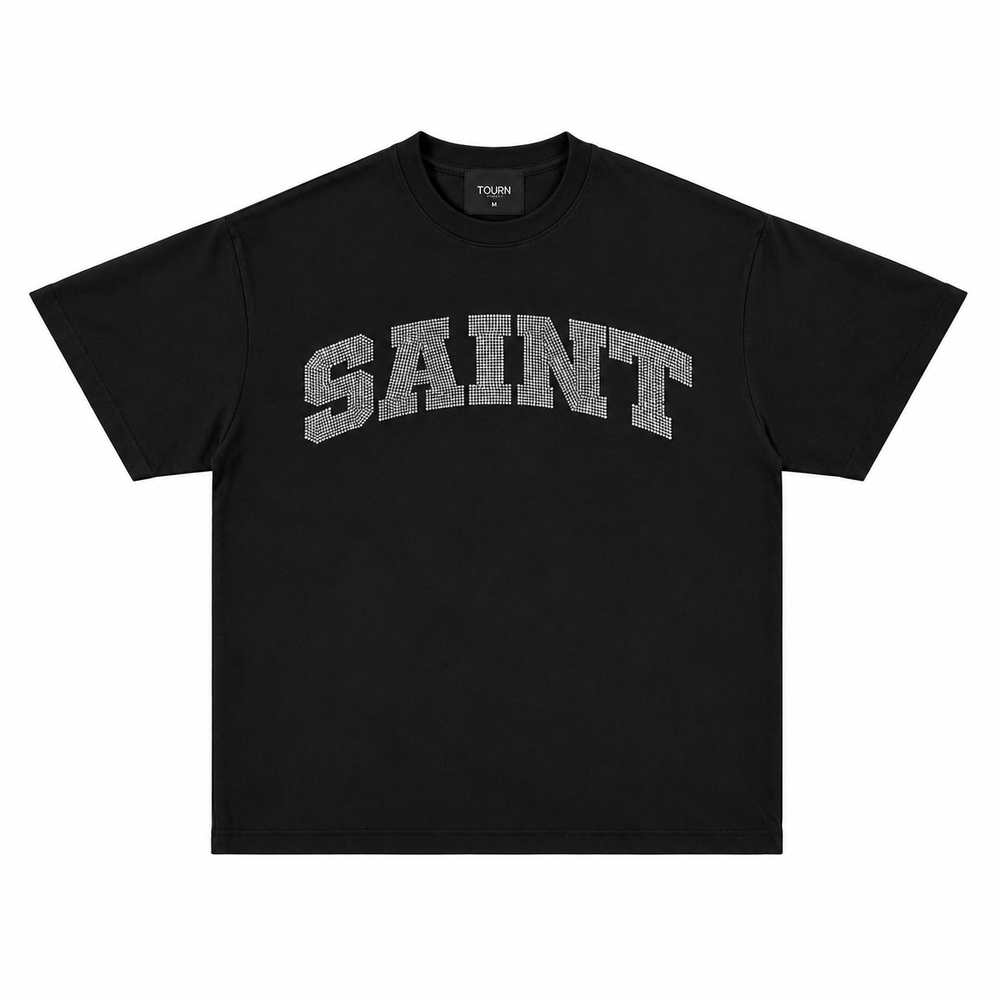 Saint Heavyweight Tee Black/SAINT CRYSTAL