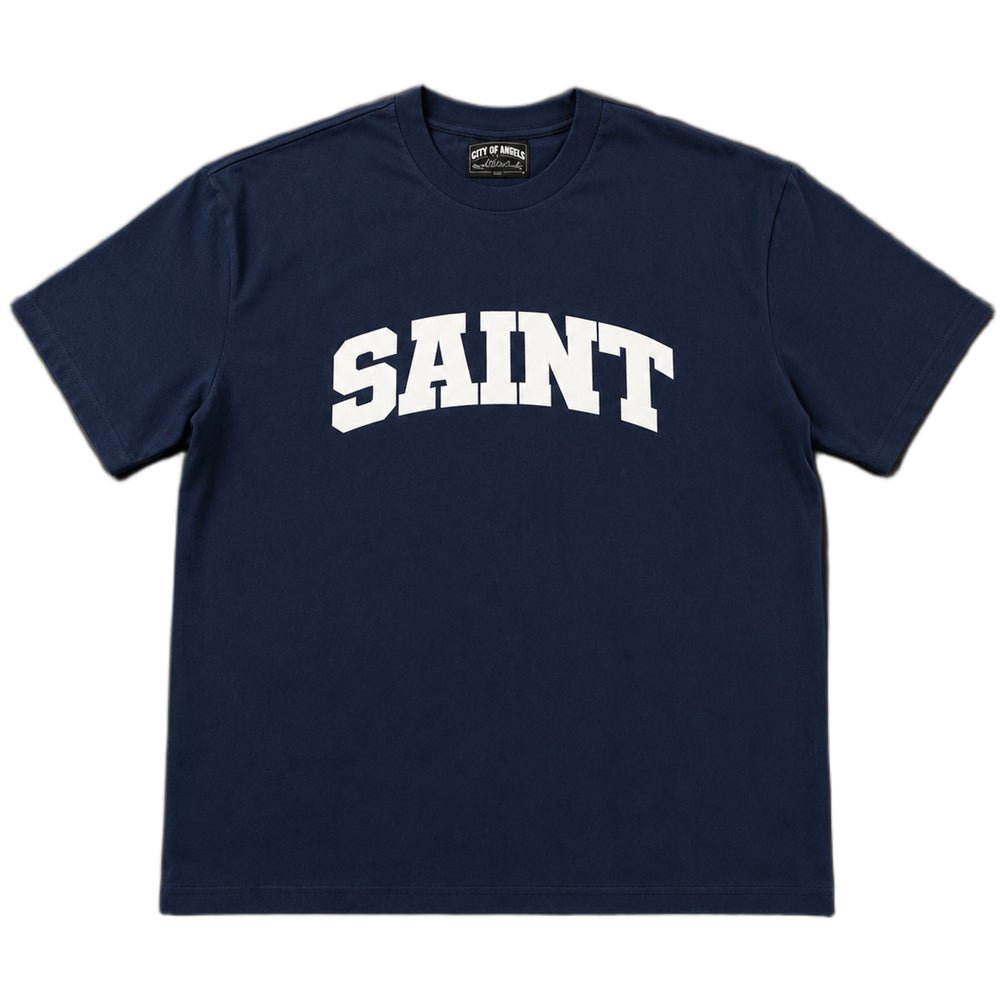 Saint Heavyweight Tee Navy/WHT