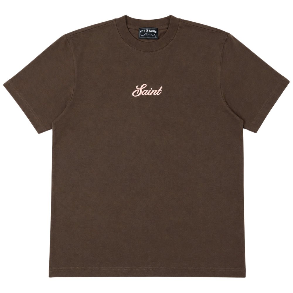 Saint Signature Tee – Brown/Pink