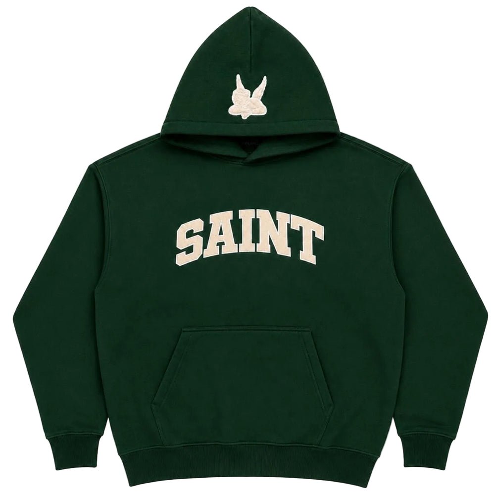 Hoodie- Saint Logo – Forest/CREAM
