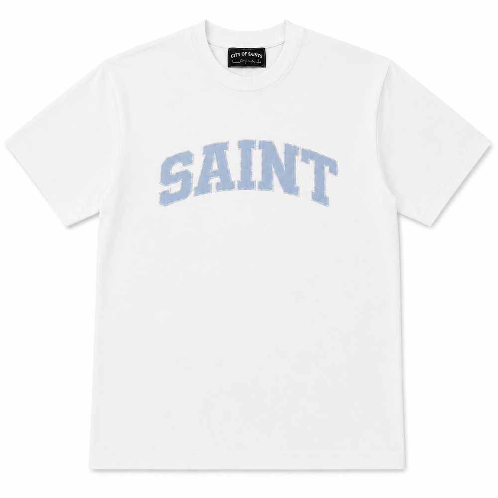Saint Heavyweight Tee White/BLU